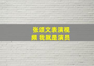 张颂文表演视频 我就是演员